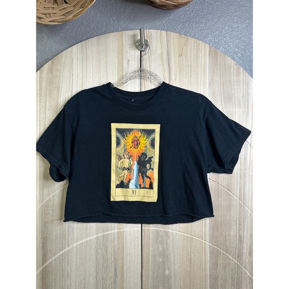 Smashing Pumpkins Tarot Card Graphic Crop T Shirt Band Tee Medium - Picture 1 of 8